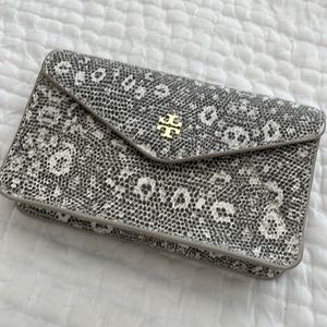 Tory Burch leather cross body clutch
